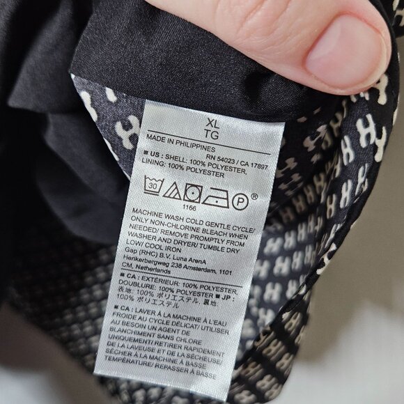 Banana Republic Womens XL Black White Geometric Sleeveless Cami Top Basic Summer - Picture 5 of 9